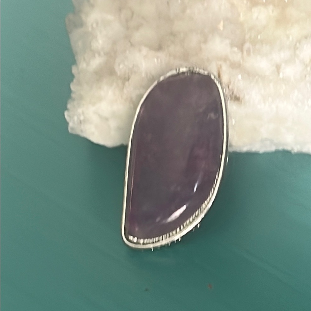 Artisan Silver Tone Statement Ring With Cabochon … - image 7